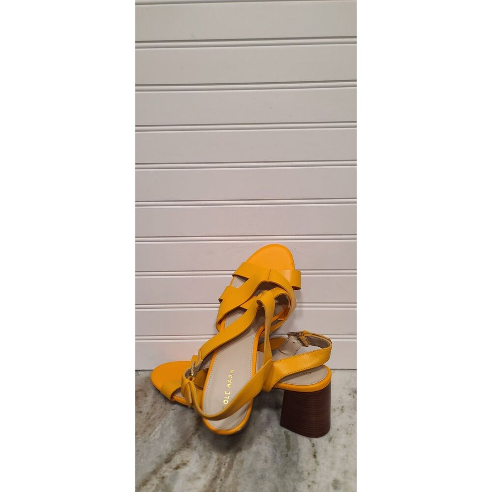Cole Haan Womens Radiant Yellow Jamie Strappy Heeled Sandals Size 9.5 NWOT